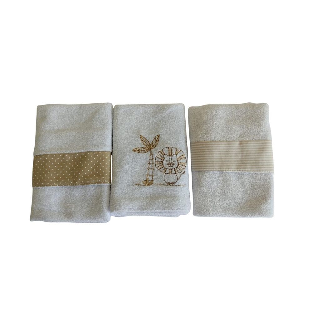 Kit De Pano Boca Plush 3Pçs Madagascar Bege
