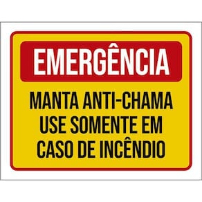 Kit 10 Placa Emergência Manta Anti-Chama Caso Incêndio 36X46