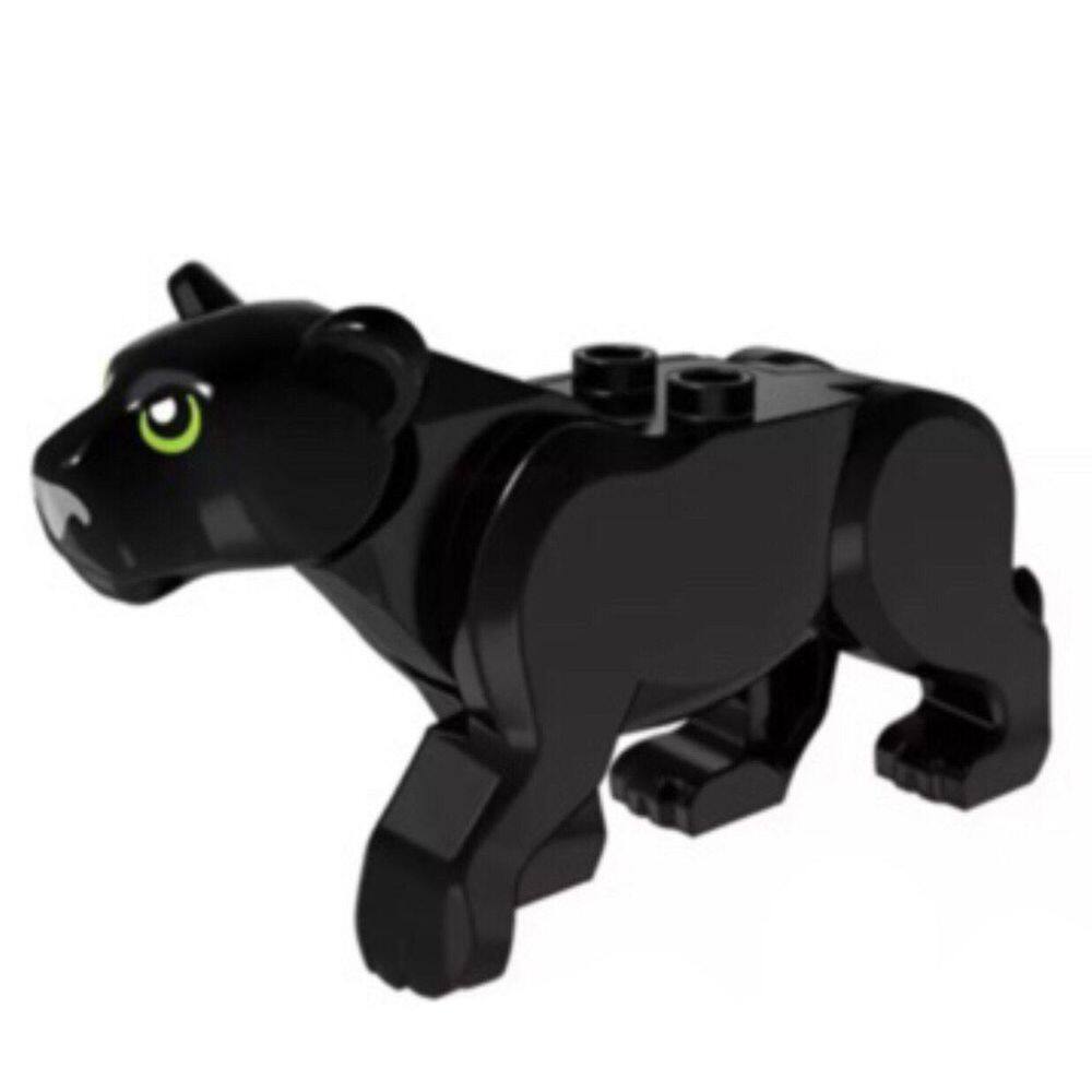 Boneco Blocos De Montar Pantera Negra Animal Floresta