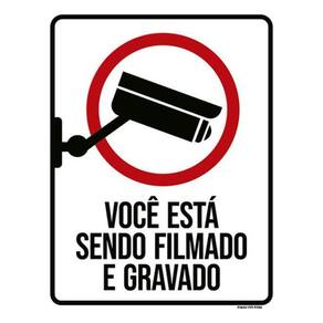 Kit 5 Placas Você Está Sendo Filmado Gravado 36X46