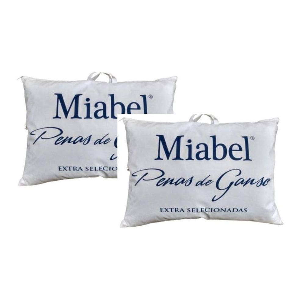 Kit 2 Travesseiros Penas de Ganso Miabel 50x70cm - Antialérgicos