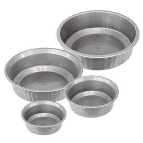Bacia De Plastico Redonda Canelada Cinza Com 4 Pecas