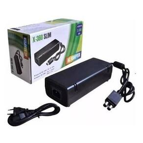 Fonte Para Xbox 360 Slim 2 Pinos Bivolt Cabo De Energia Biv