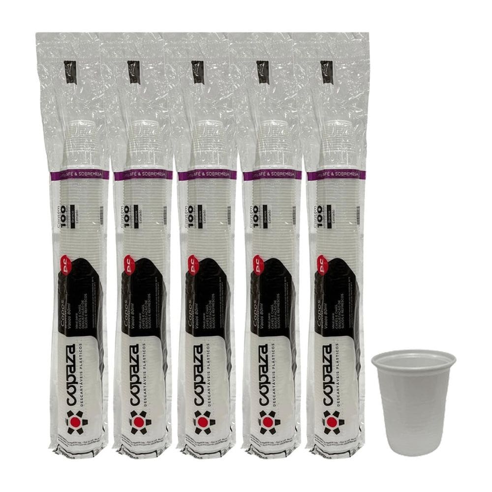 Copo 80Ml Descartável 1000 Copos Branco Café Chá Copaza