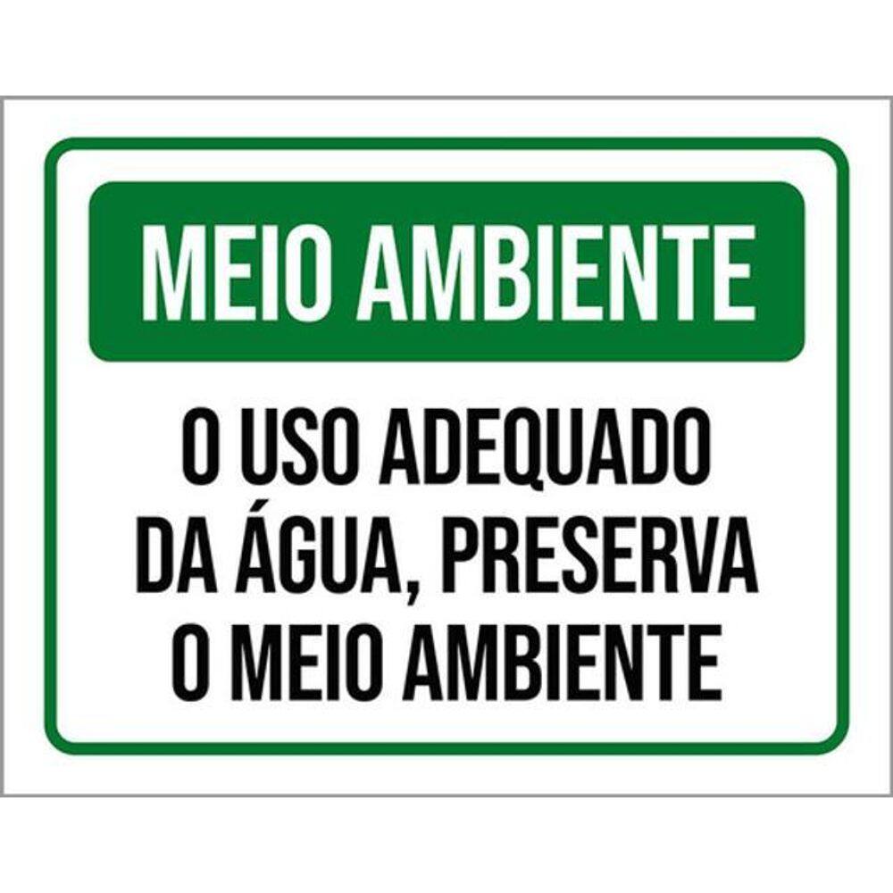 Kit 5 Placas Meio Ambinte Uso Adequado Água Preserva