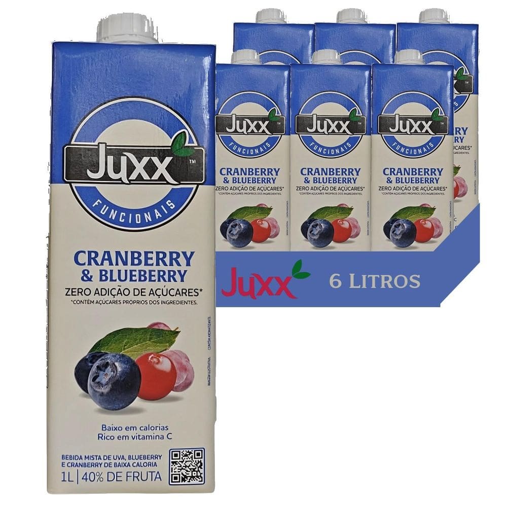 Suco Funcional Cranberry & Blueberry Juxx 1L  6 Litros