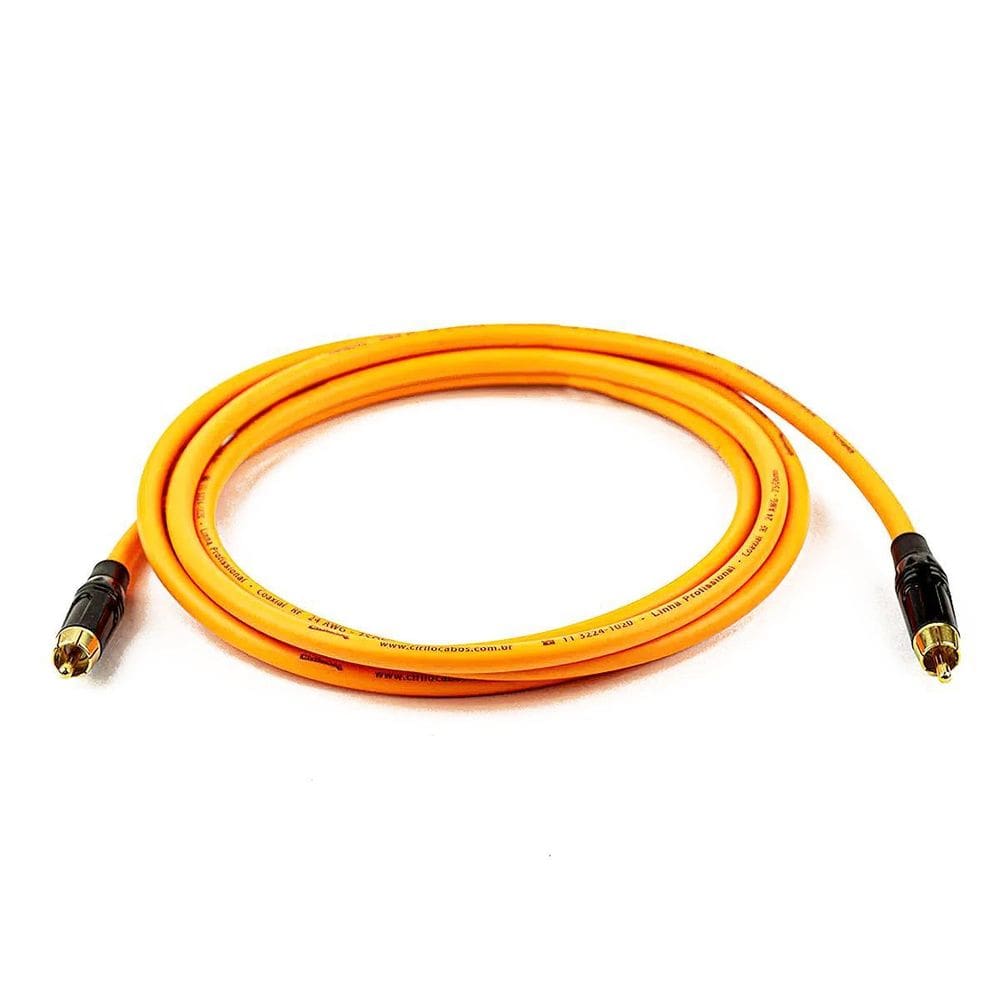 Cabo Coaxial Digital Spdif Laranja - 3 Metros