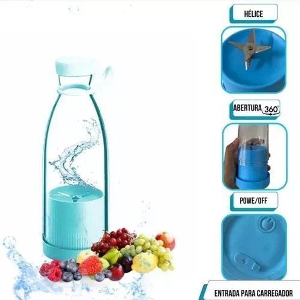 Garrafa Mixer Portatil 350Ml Mini Juice 6 Lâmina