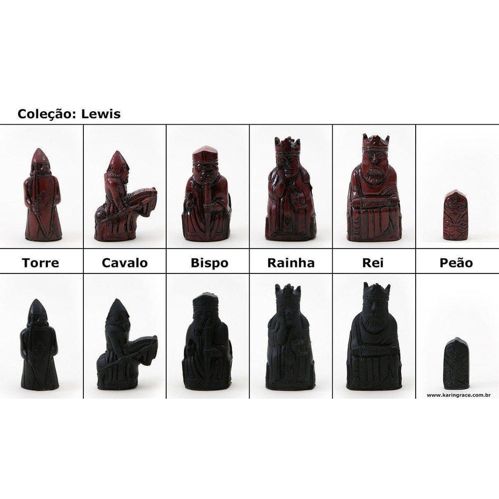Peças De Xadrez Em Resina - Coleção Lewis