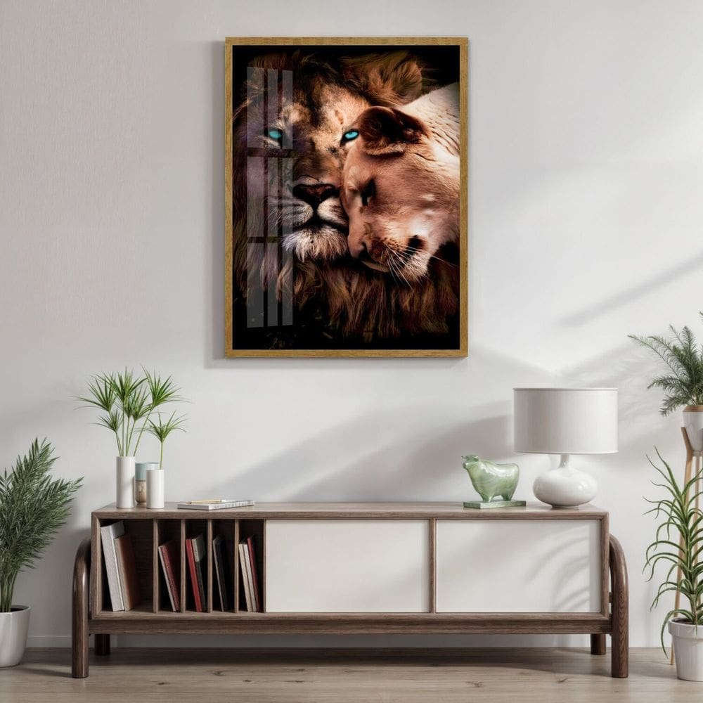 Quadro Decorativo Leão Leoa Animal 004 60cmx80cm