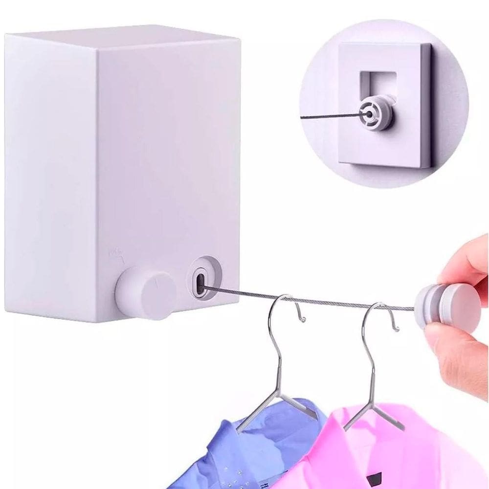 Varal De Parede Retrátil Ideal Para Hotéis E Apartamentos