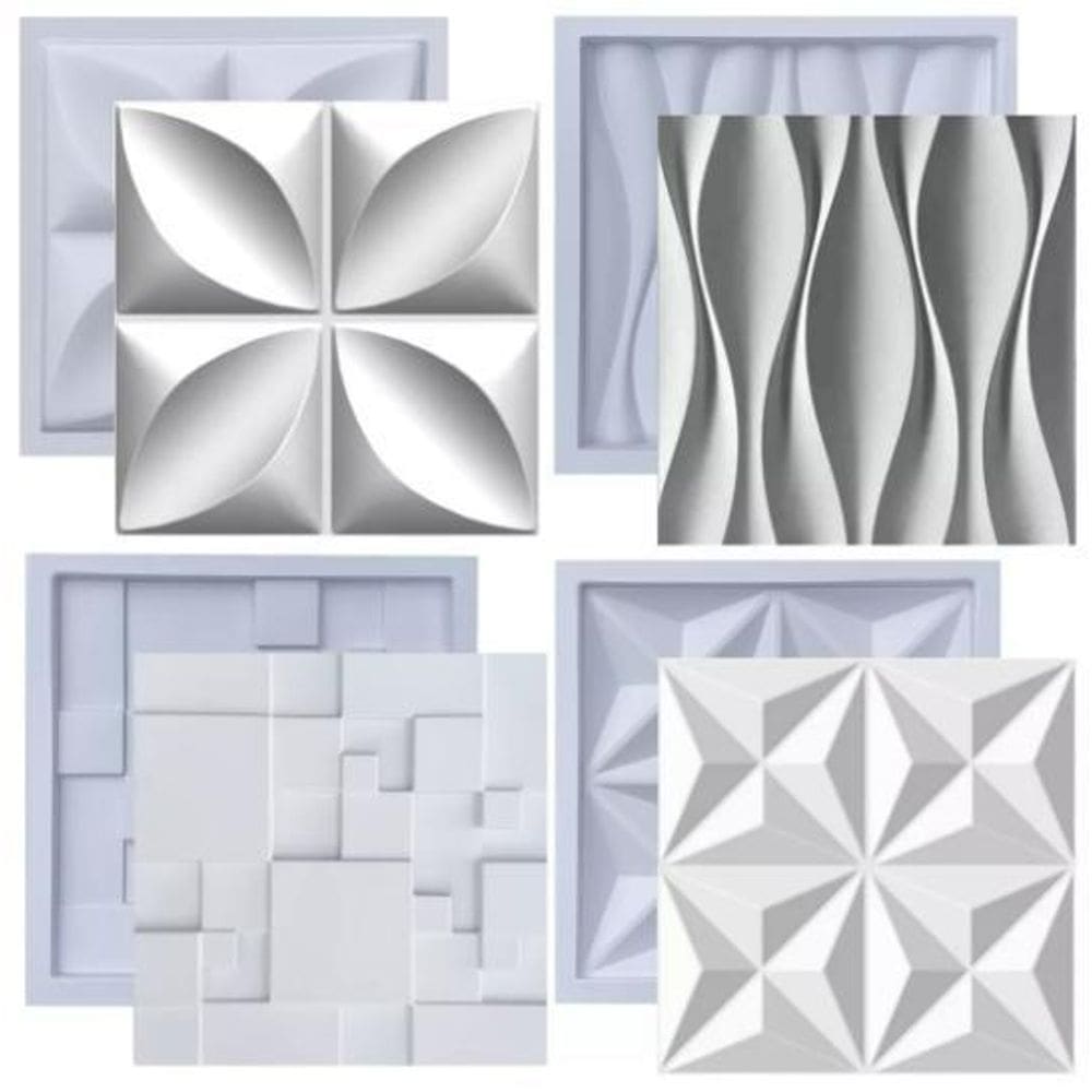 Kit 4 Formas Molde Para Gesso 3D E Cimento Abs