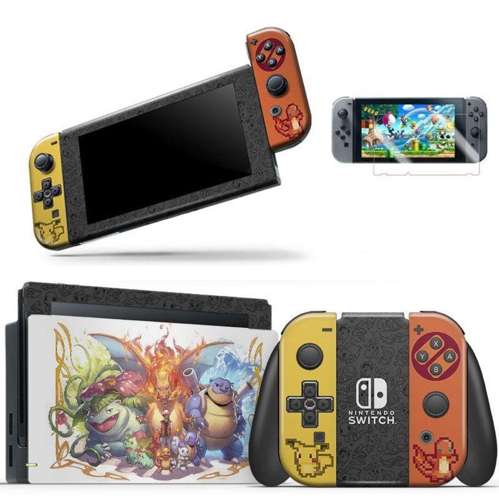 Skin Adesivo Protetor Nintendo Switch + Película Pokémon Red