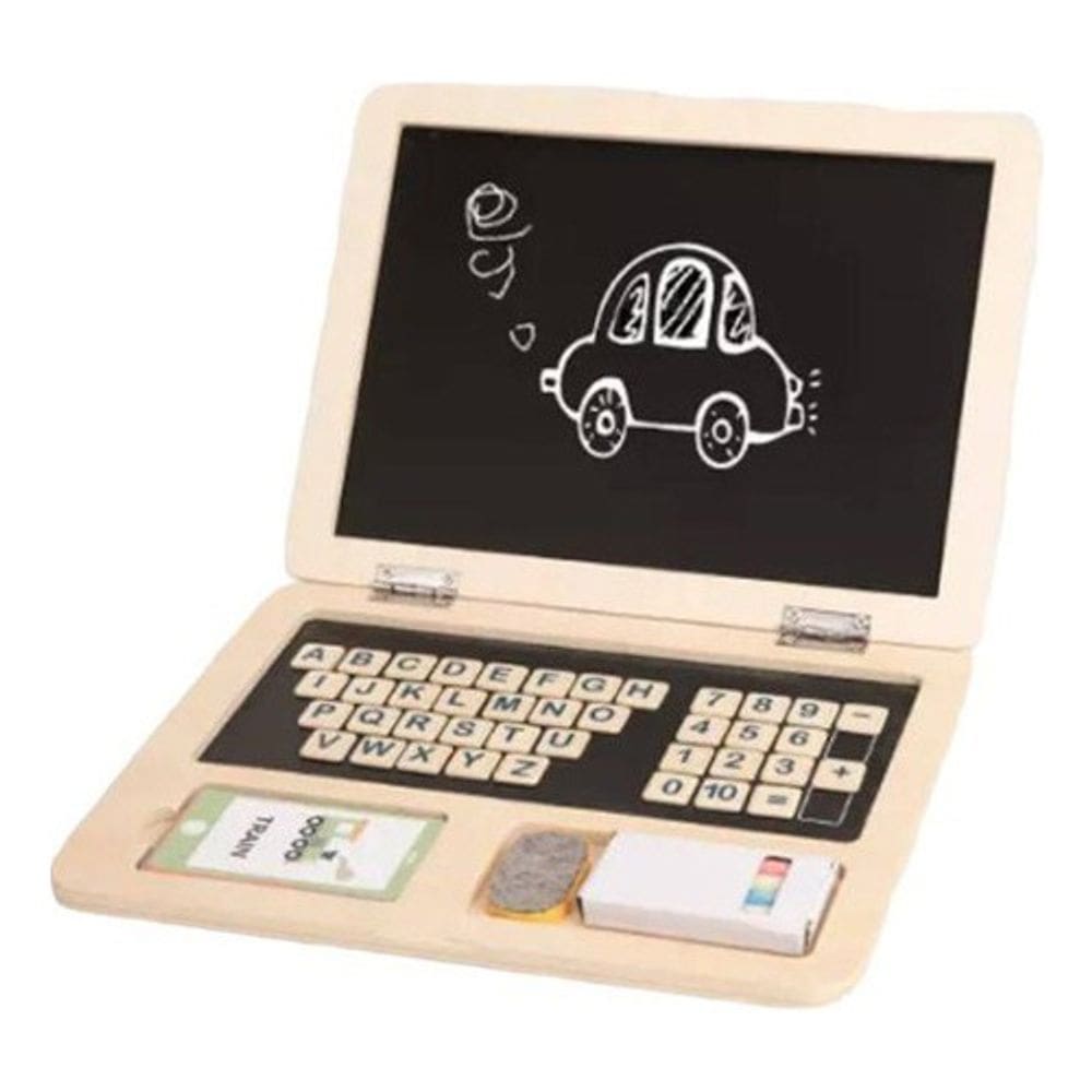 Notebook Infatil De Madeira Brinquedo Ludico Tooky Toy
