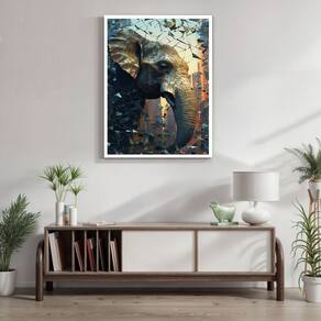 Quadro Decorativo Elefante Animal 007 30cmx42cm