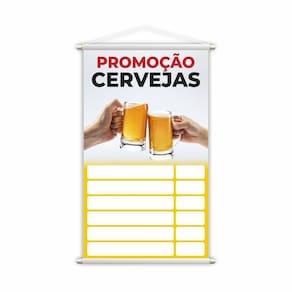 Banner  Cervejas Tabela Preços Bebidas 80X50Cm