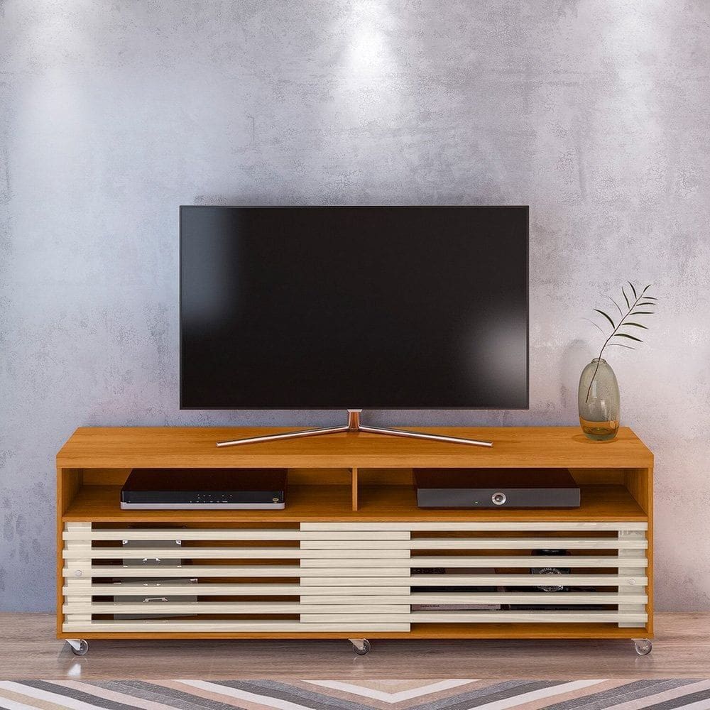 Rack para Tvs até 65 Polegadas 1,82m Cross Frizz Cinamomo/Offwhite