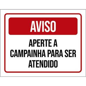 Kit 10 Placas Aviso Aperte Campainha Para Ser Atendido 36X46