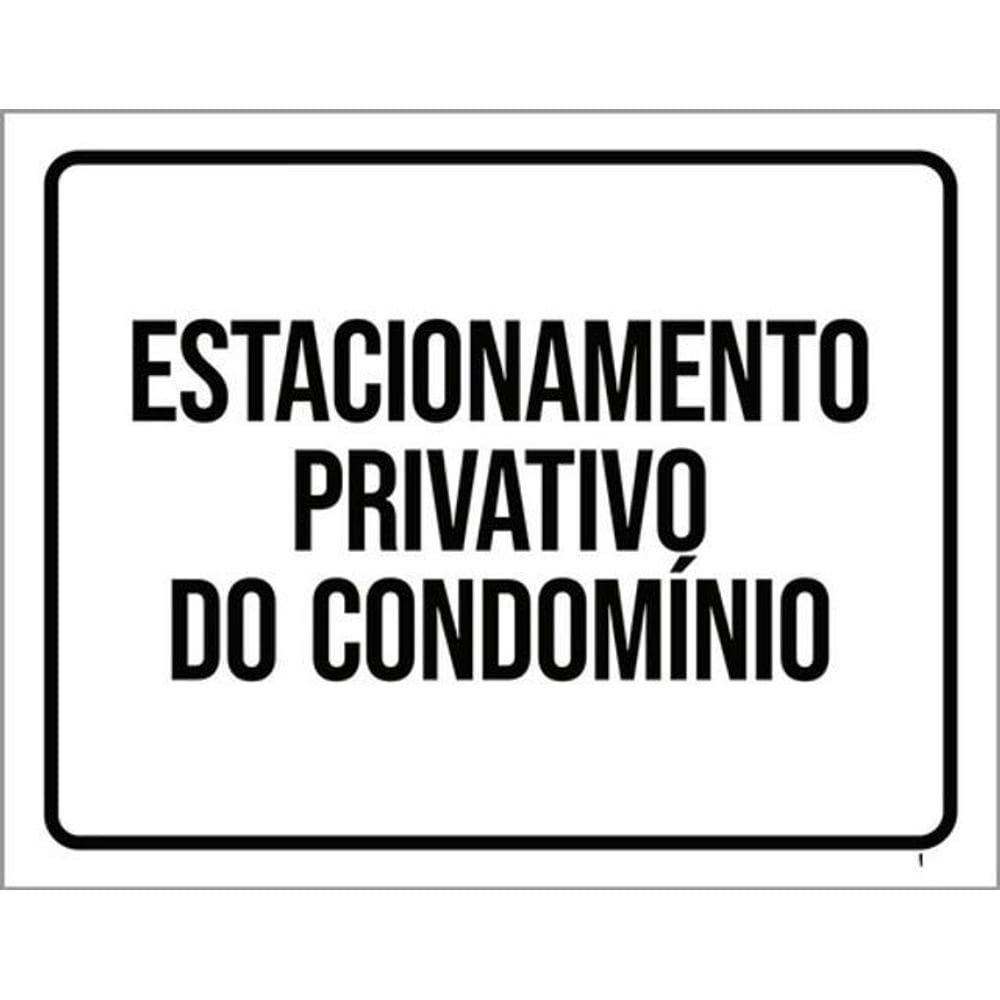 Kit 5 Placas Estacionamento Privativo Do Condomínio