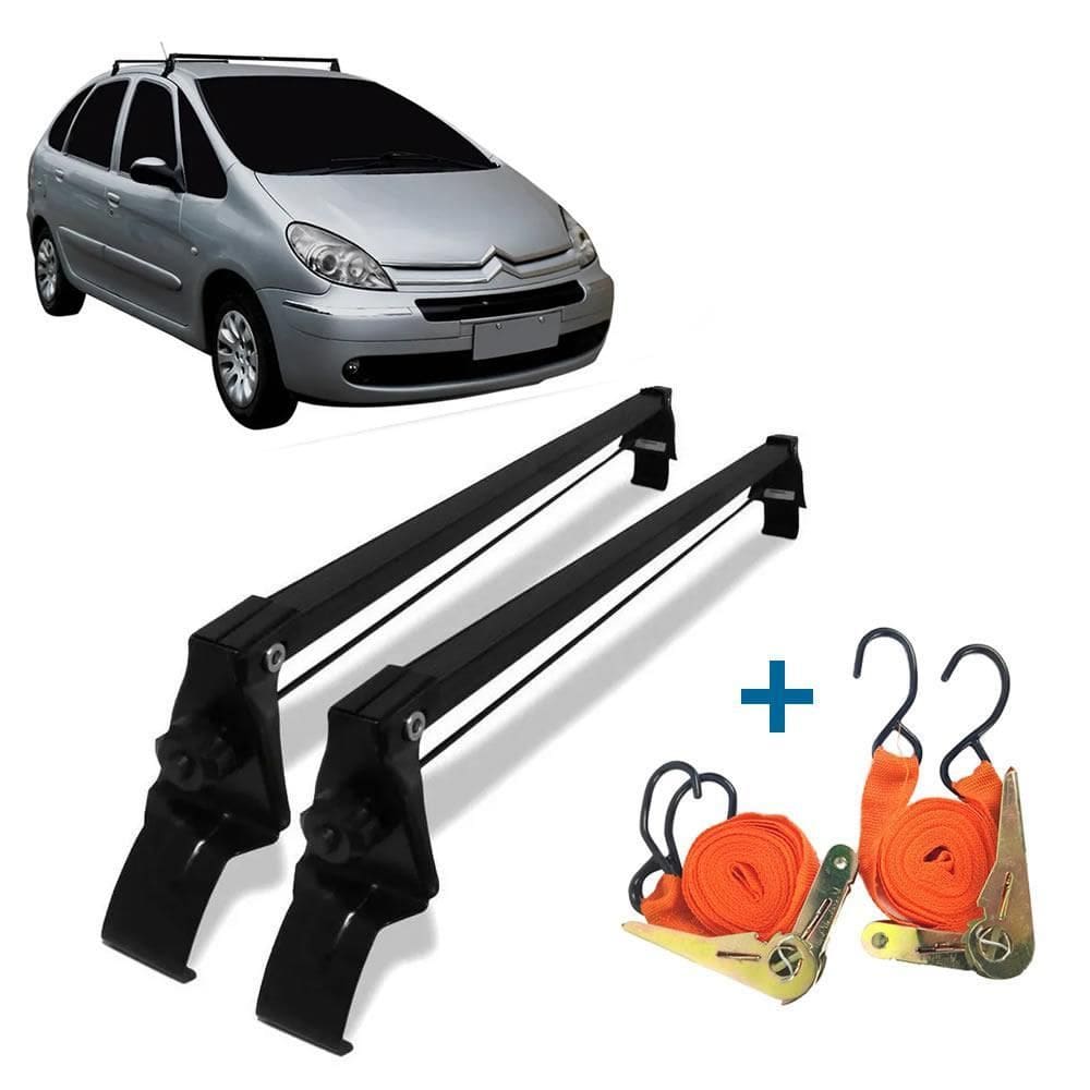 Rack Teto Vhip Citroen Picasso + Cintas Catraca 45kg Preto
