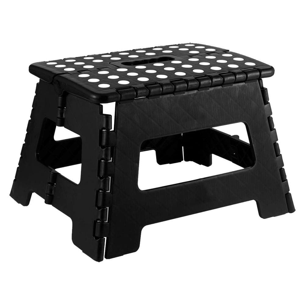Banqueta Dobrável Multiuso De Plástico 22Cm Com Alça Preto