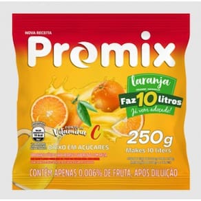 Refresco Pó Promix Caixa Com 10 Unidades De 250G - Laranja