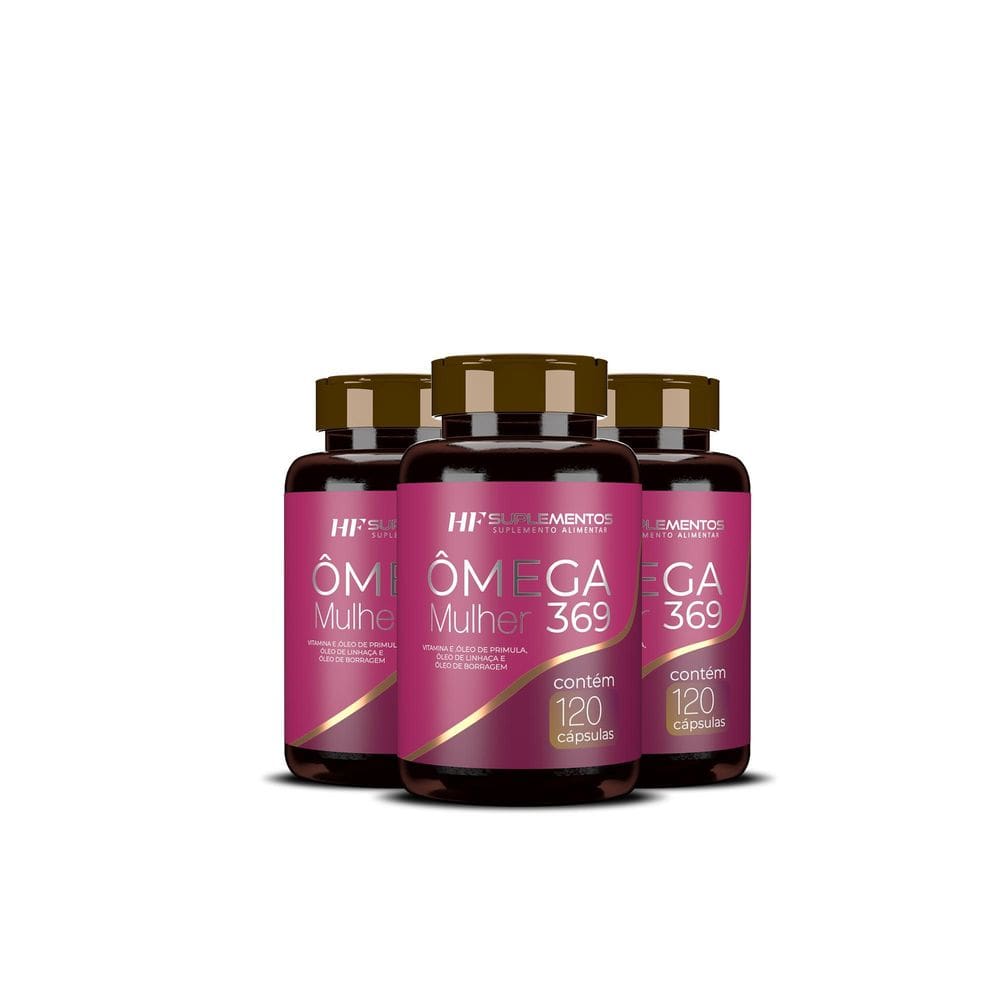 3X Omega Mulher 3 6 9 120Caps Hf Suplementos