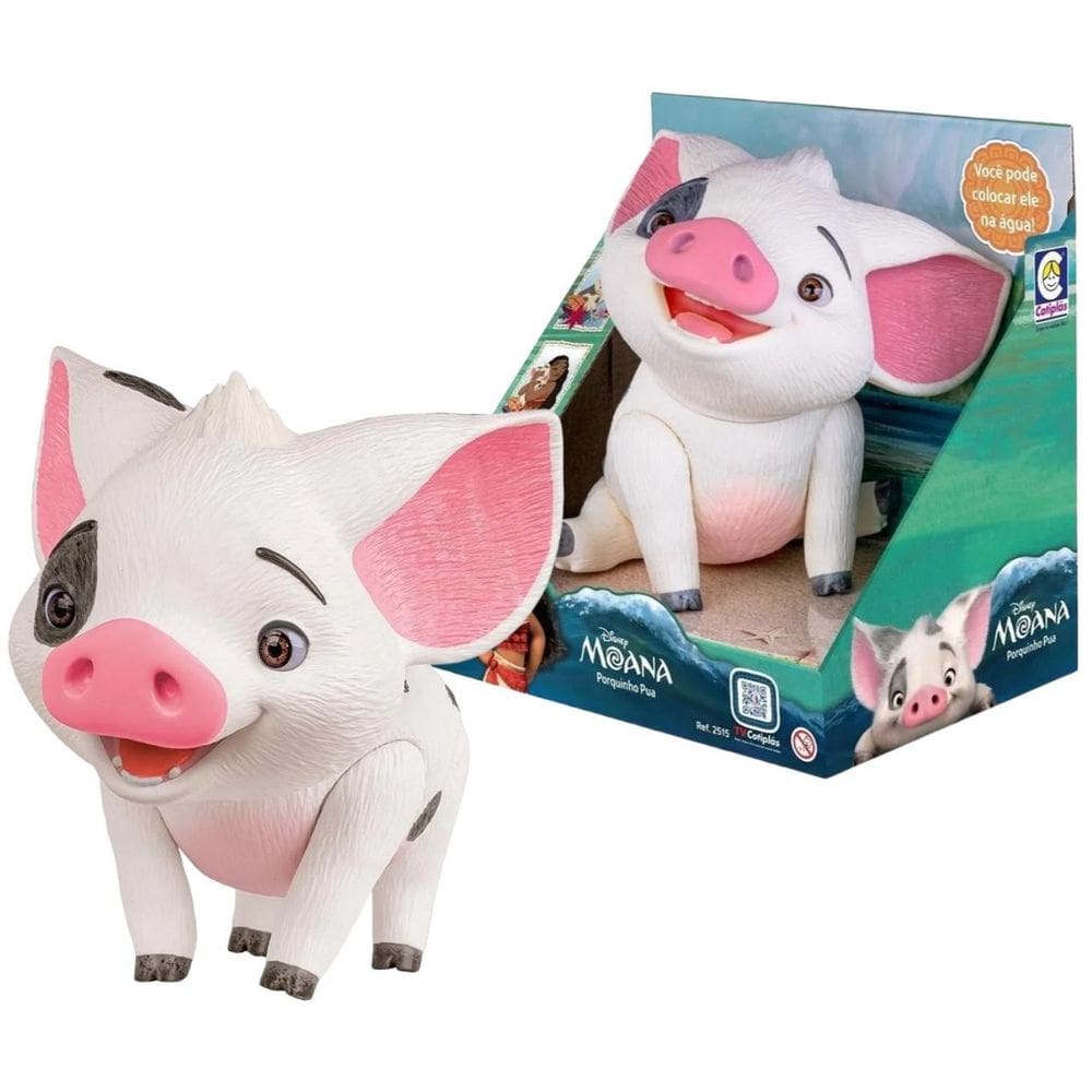 Boneco Pua Porquinho Moana Vinil Macio Porco Infantil Disney