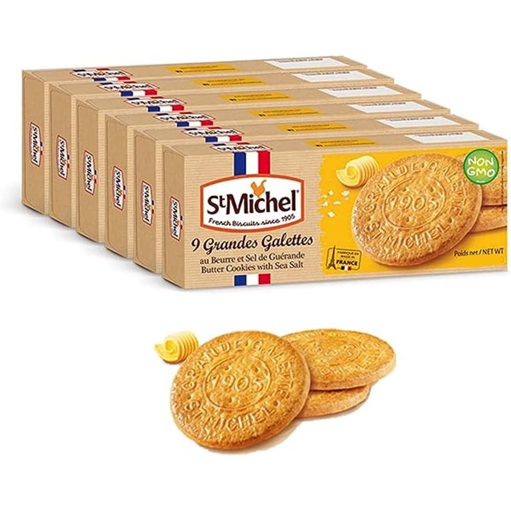 6X Biscoito Francês St Michel 20 Galettes Amanteigados 130G