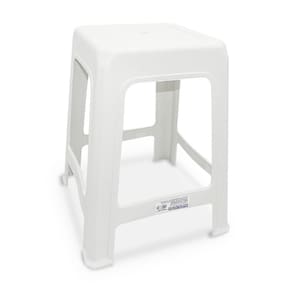 Banqueta Banquinho Adulto Branca 100 Kg 45X32Cm Injeplastec