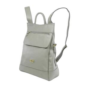 Mochila Feminina Anti Furto Luxo Em Couro Cinza