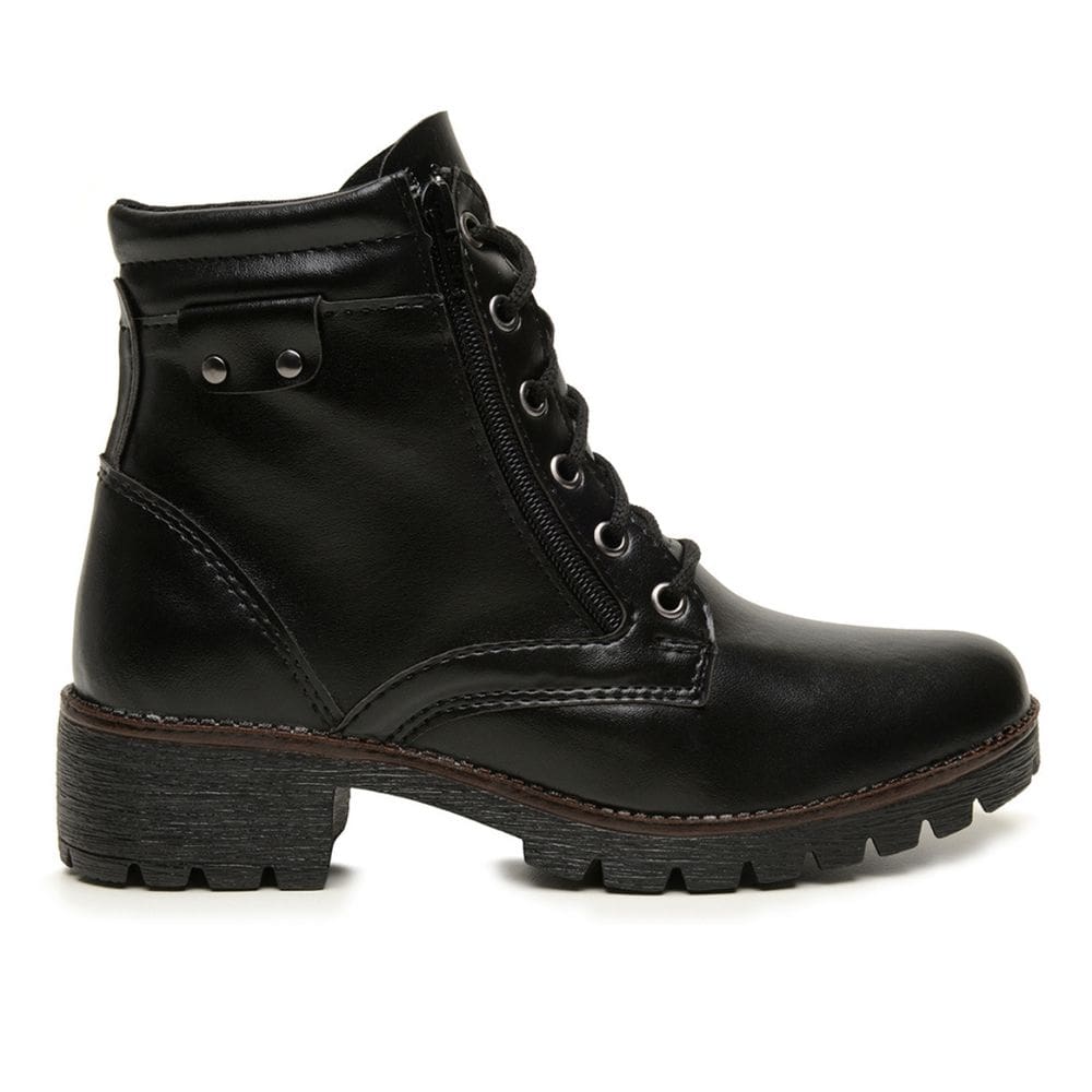 Bota Coturno Feminina C/ Zíper Lateral Br2 Lady Confortável