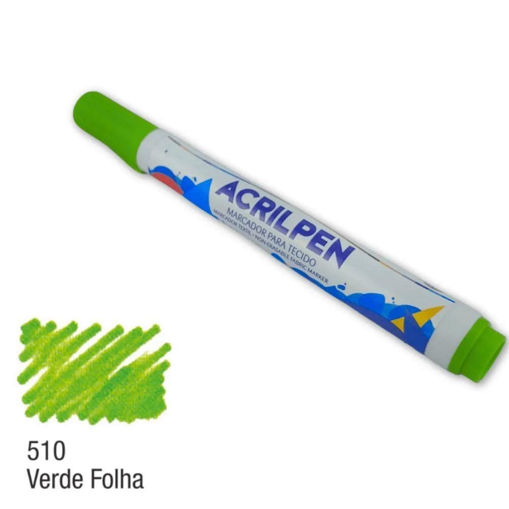 Caneta Marcador Para Tecido Acrilpen Verde Folha