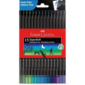 Lápis De Cor Super Soft Com 15 Cores Frias Faber Castell
