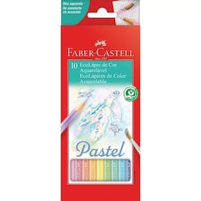Lápis De Cor Aquarelável Tons Pastéis Com 10 Cores Faber-castell