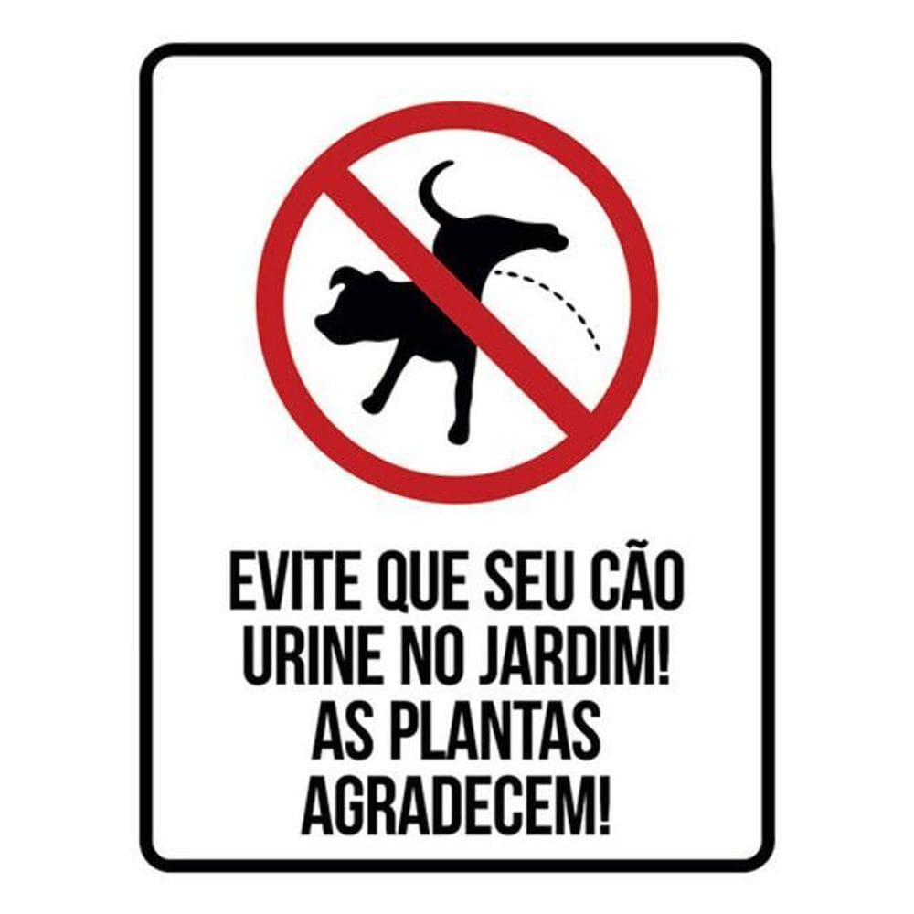 Kit 3 Placas Sinalização Evite Seu Cão Urine Xixi No Jardim
