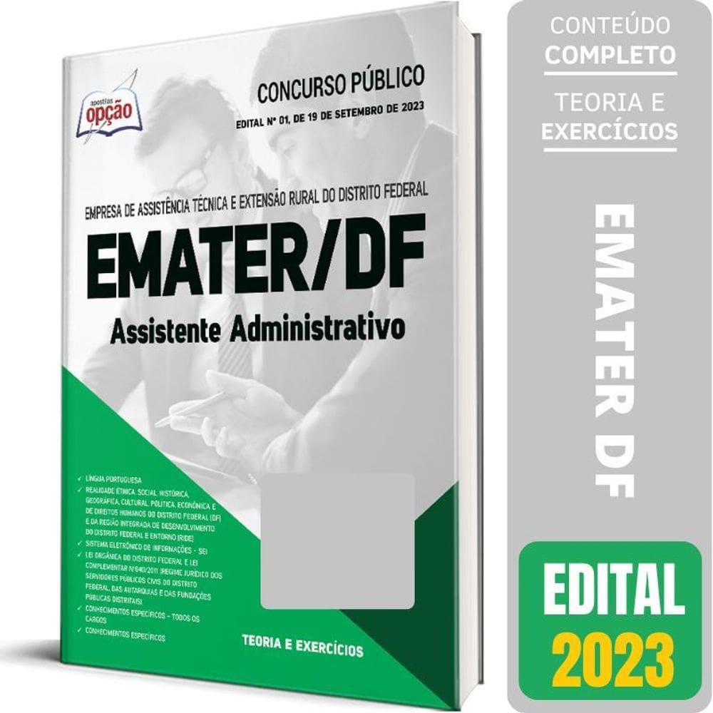 Apostila Emater Df 2023 - Assistente Administrativo