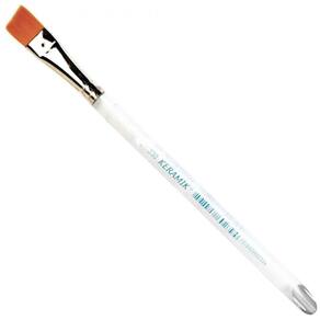 Pincel Chanfrado Keramik 330 Nº 14 Nylon Dourado