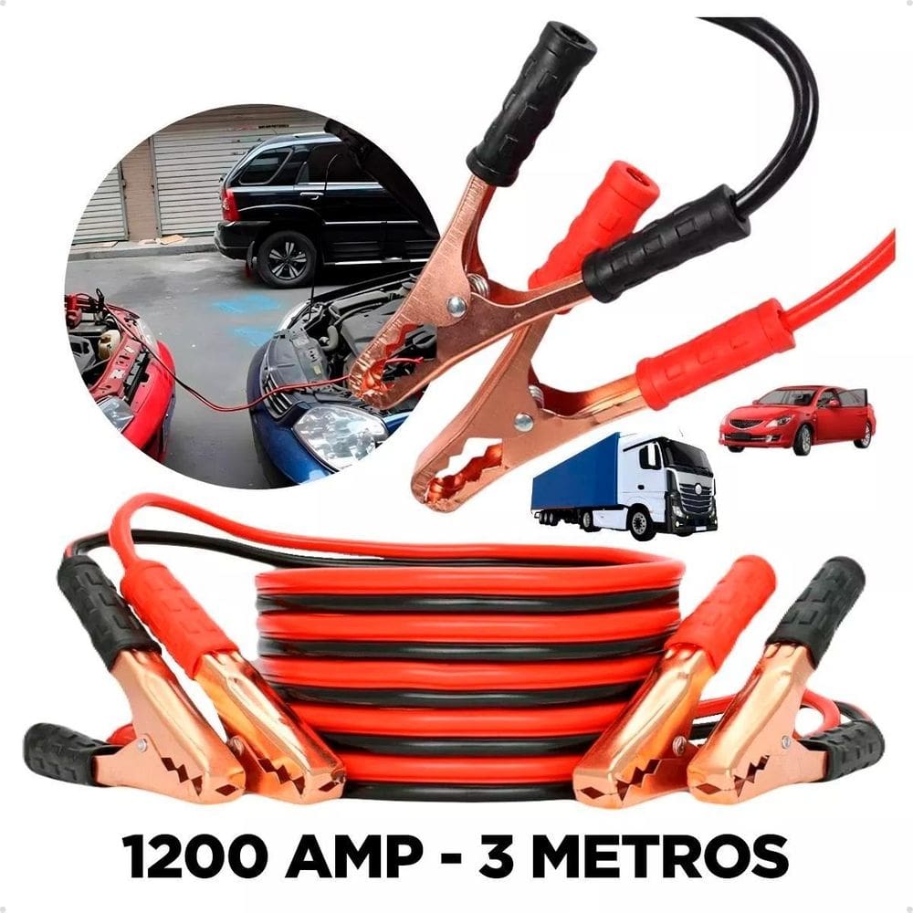 Cabo Auxiliar Para Emergência Automotivo 1200Amp
