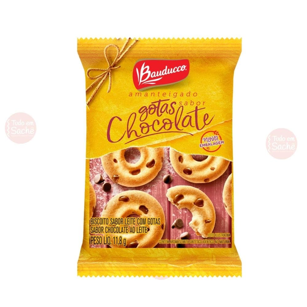 Bolacha Biscoito Sache Bauducco Amanteigado Gotas Choco 400U