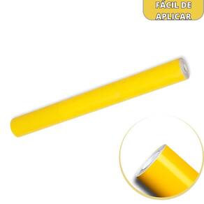 Rolo Papel Adesivo Liso Amarelo Contact Lavável