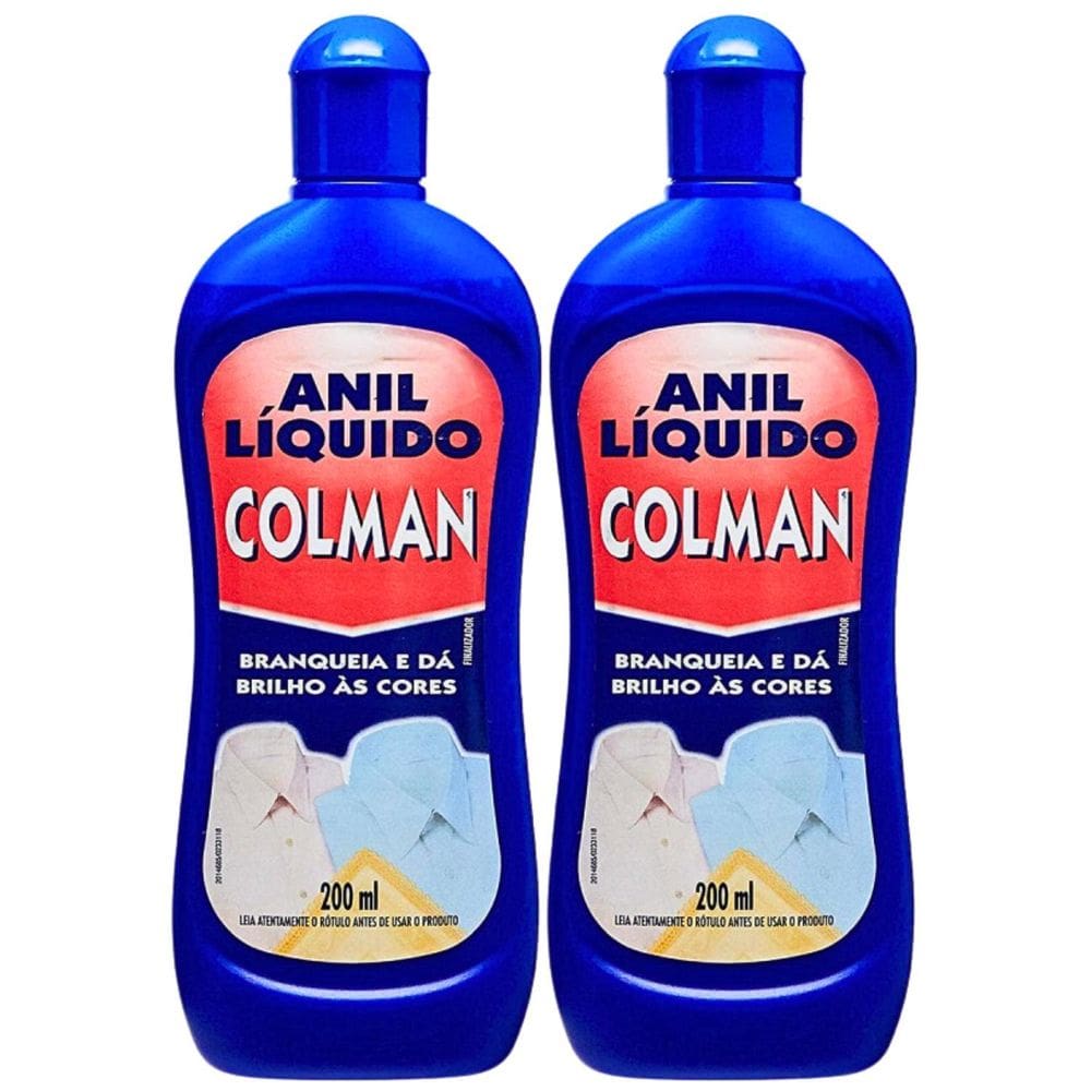 Kit 02 Anil Liquido Colman 200Ml Branqueia E Dá Brilho As