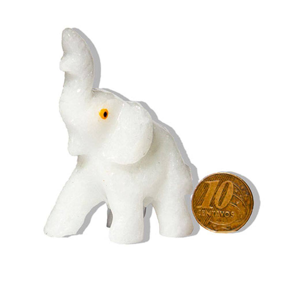 Elefante Esculpido Artesanato em Pedra Dolomita Aprox 6cm