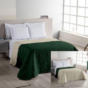Cobre Leito Tropical Queen Dupla Face Barato - Verde
