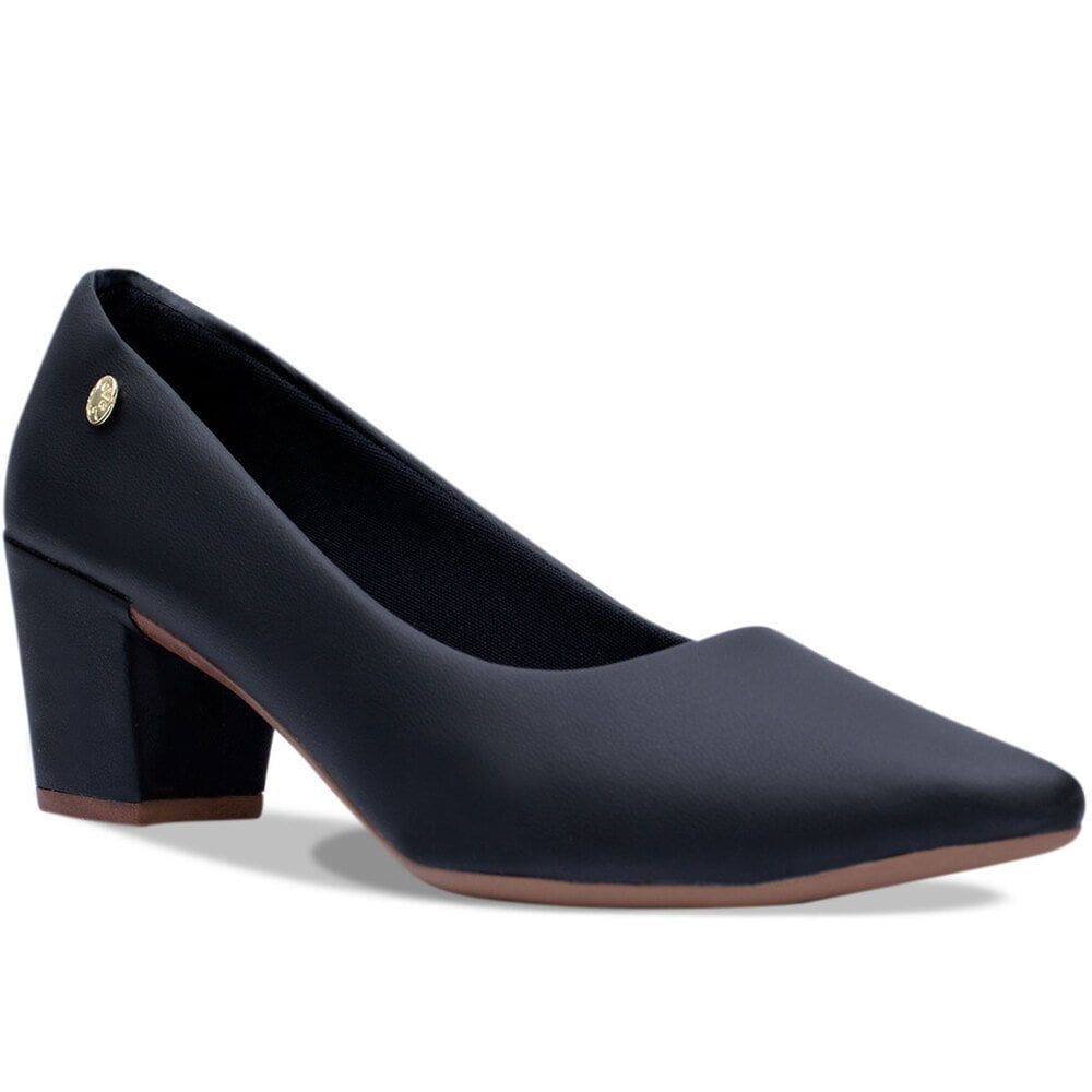 Scarpin Feminino Salto Grosso Sintético