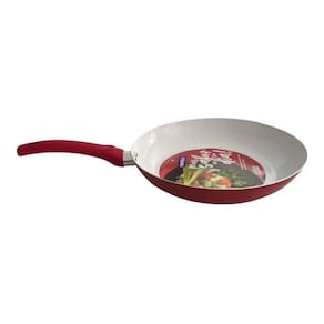 Frigideira Com Revestimento Em Cerâmica 18cm Frita Sem Óleo (Vermelho)
