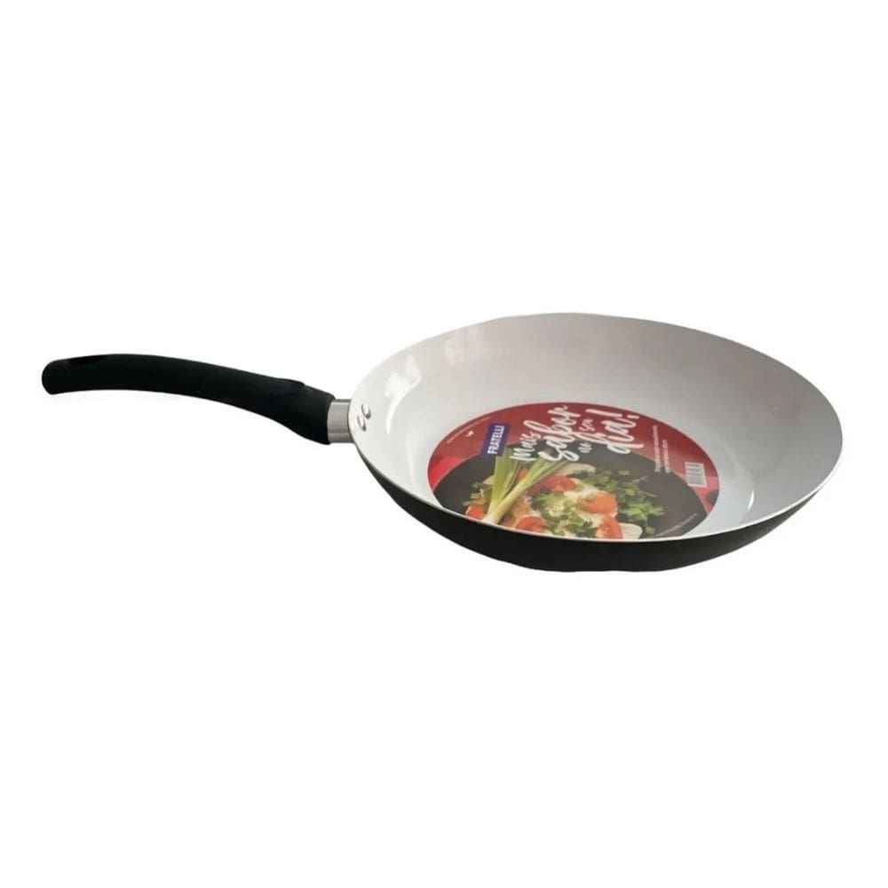 Frigideira Com Revestimento Em Cerâmica 18cm Frita Sem Óleo (Preto)
