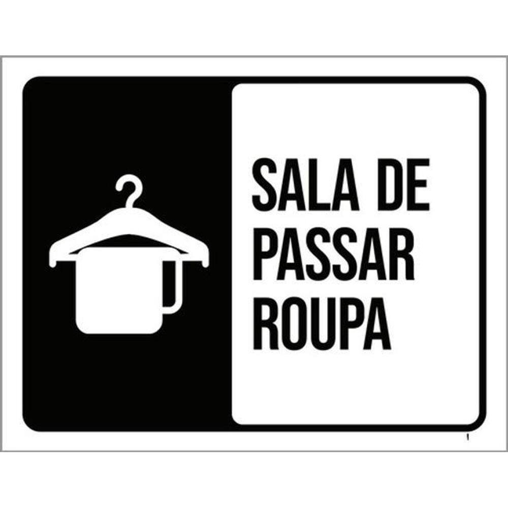 Kit 5 Placas Sinalização - Sala De Passar Roupa Desenho