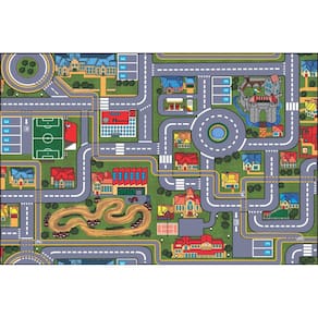 Tapete Infantil Criança Grande Pista Carrinho Hot 150X100Cm
