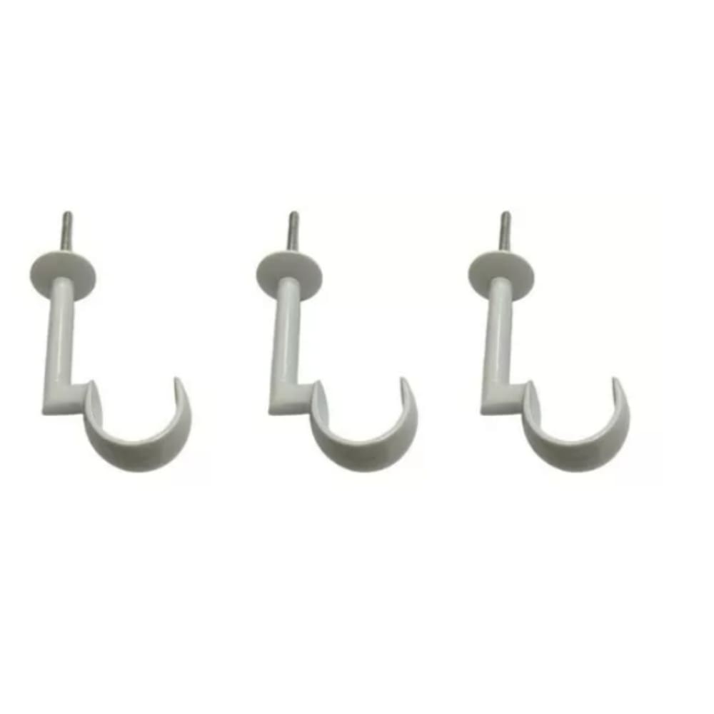 Suportes Teto Para Varão Cortina 28mm  Branco kit 3 pçs